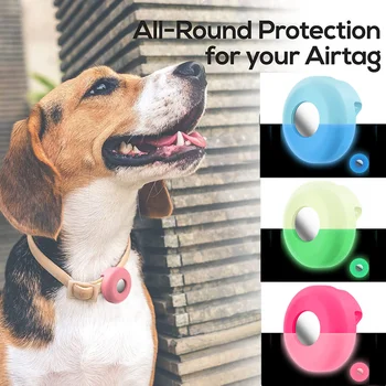Светящийся силиконовый чехол для Airtag для Apple Cat, собачий ошейник, зажим для защиты от потери местоположения, защитный чехол для Apple Air Tag