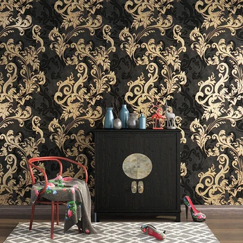 Европейский Стиль Рулон обоев с цветочным Рисунком Домашний Декор 3D Роскошная гостиная Спальня ТВ Фон Настенное покрытие Цветочные обои из ПВХ