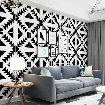 beibehang papel de parede Современный минималистичный черно-белый квадратный решетчатый потолок гостиная спальня телевизор фоновые обои