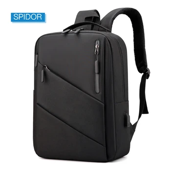 Водонепроницаемый деловой рюкзак Для мужчин, Многофункциональный Мужской Стильный рюкзак, Светоотражающий дизайн, Черные рюкзаки, сумка для зарядки через USB