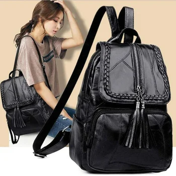 Винтажные женские модные рюкзаки из искусственной кожи, женский рюкзак для девочек, школьная сумка, дорожный рюкзак, сумка через плечо