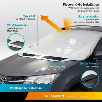 Магнитное автомобильное противоснежное покрытие, лобовое стекло, Снежное покрытие, Автомобильный магнитный козырек, Водонепроницаемый, Защита от замерзания, автозащита