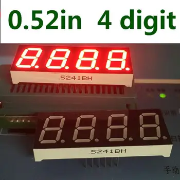 20ШТ 0,52-дюймовая 4-битная цифровая трубка с общим анодом, красный светодиодный цифровой дисплей, 7 сегментов, 0,5 дюйма, 0,5 0,52 дюйма, 0,52 