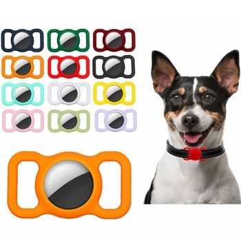 Чехол Apple Airtags для домашних животных, силиконовый защитный чехол, GPS-искатель, ошейник для собаки и кошки, петля для отслеживания местоположения, защита от потери
