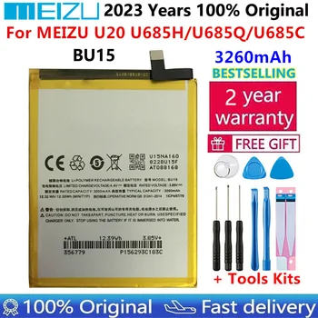 Оригинальный Аккумулятор телефона BU15 для Meizu U20 U685H/U685Q/U685C 3260 мАч, Высококачественная Сменная Батарея, Перезаряжаемые Батареи