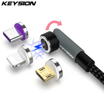 Магнитный USB-кабель KEYSION 5A, Вращающийся игровой кабель, Кабель для быстрой зарядки Type C, Магнитное зарядное устройство для передачи данных, кабель для мобильного телефона Micro USB