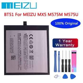 Meizu 100% Оригинальный Аккумулятор BT51 Для Meizu MX5 M575M M575U 3150 мАч Высококачественные Аккумуляторы для мобильных телефонов Bateria + Инструменты