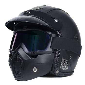 Горячая распродажа, шлем из искусственной кожи с открытым лицом, Мото, Мотоциклетные Шлемы, винтажный Мотоциклетный головной убор Casque Casco Для шлема