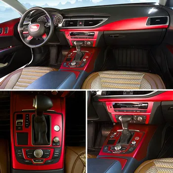 Для Audi A7 2011-2018 Внутренняя Центральная панель управления Дверная ручка 3D/5D Наклейки из углеродного волокна, аксессуары для стайлинга автомобилей