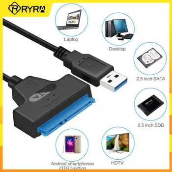 RYRA USB Sata Кабель Sata 3 К USB 3,0 Компьютерные Кабели Разъемы USB 2,0 Кабель-адаптер Поддержка 2,5 Дюйм(ов) Ssd Hdd Жесткий Диск