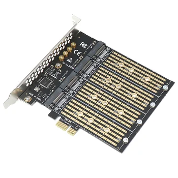 Адаптер PCIe для NVME B Key M2 M.2 4 Порта NGFF SATA SSD 10 Гбит/с для PCI X1 Адаптер PCI-E M.2 Плата расширения Riser