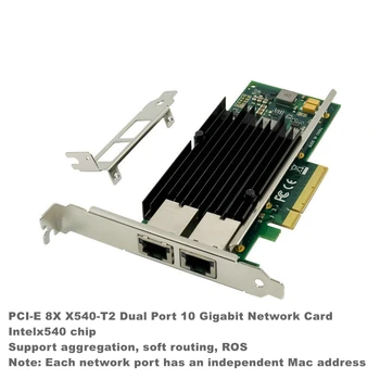 X540-T2 Чипсет Intel X540 PCIe X8 с двойным портом Tembaga RJ45 10 Гбит/с Ethernet Jaringan Kartu Compatibel