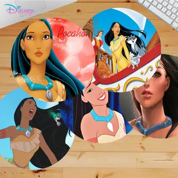 Коврик для мыши Disney Pocahontas Маленькая круглая Скоростная версия Игровая компьютерная клавиатура Офисный стол Коврик для ноутбука Коврик для Мыши Настольный коврик