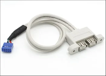 Корпус ПК Внутренний 9Pin 9P USB Разъем для подключения к двум 2-портовым USB 2.0 A Кабель для крепления на панель с винтовым замком 50 см