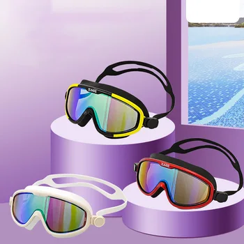 мужские и женские очки для плавания с гальваническим покрытием, очки для плавания с ослепительным цветом, водонепроницаемые очки для плавания с защитой от запотевания