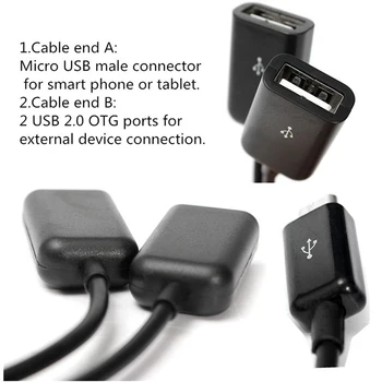 3 В 1 Многофункциональный двойной кабель-адаптер для хоста Micro USB OTG Hub для мужчин и женщин, двойной кабель-адаптер для хоста OTG Hub для хоста Micro USB 2.0