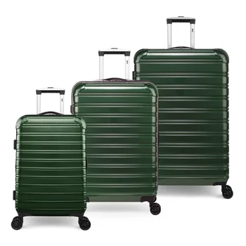 Комплект из 3 предметов ручной клади Fibertech, 20 дюймов ручной клади, 24 дюйма Зарегистрированного багажа и 28 дюймов Зарегистрированного багажа, Форест-Грин