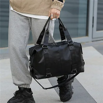 Дорожная сумка из искусственной кожи, деловая сумка через плечо для отдыха, спортивных тренировок, Большая Вместительная ручная сумка через плечо для ноутбука, сумки-тоут