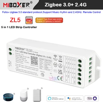 12 В 24 В Miboxer Zigbee 3,0 + 2,4 Г Двойной белый/RGB/RGBW/RGBCCT 5 в 1 Контроллер светодиодной Ленты ZL5 CCT Одноцветный Диммер ленты