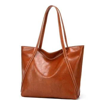 Женская сумка, Женская сумка на одно плечо, Винтажная Масляно-восковая кожаная Повседневная сумка большой емкости, Высокое качество