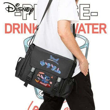 Сумка через плечо для мальчиков Disney Stitzer, модная повседневная сумка, высококачественная сумка для хранения, многофункциональная сумка-мессенджер большой емкости