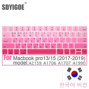 Корейский чехол для клавиатуры ноутбука Macbook pro 13/15 (2017-2019) защитная пленка A2159A1706A1989A1707A1990 силиконовый чехол для клавиатуры