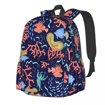 Тропический Морской Рюкзак с принтом Подводной жизни, Походные Рюкзаки Унисекс, Школьные сумки для отдыха, Рюкзак с красочным принтом