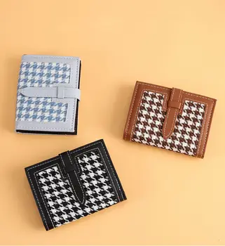 Пряжка Большой Емкости, Холщовый Чехол для карт из искусственной Кожи, Короткий кошелек в корейском стиле, Женский Кожаный кошелек, клатч для монет