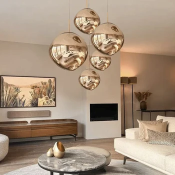 Современные стеклянные подвесные светильники Lava LED для гостиной, украшения спальни, Подвесной потолочный светильник, домашний декор, подвесная лампа, люстра