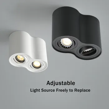 Регулируемые Современные потолочные прожекторы GU10 LED 5 Вт 10 Вт с регулируемой яркостью, точечный светильник для поверхностного монтажа, потолочные светильники для спальни, гостиной