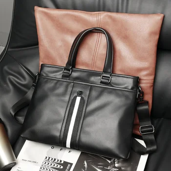 Модная мужская сумка в полоску с верхней ручкой, деловая сумка, Многофункциональный портфель-мессенджер, 15-дюймовый ноутбук