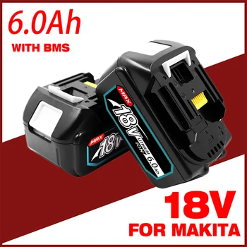 2ШТ New18V 6.0Ah/8.0Ah Аккумуляторная Батарея для Электроинструмента Makita LXT BL1850 BL1860 BL1860B Сменная Батарея + Зарядное устройство