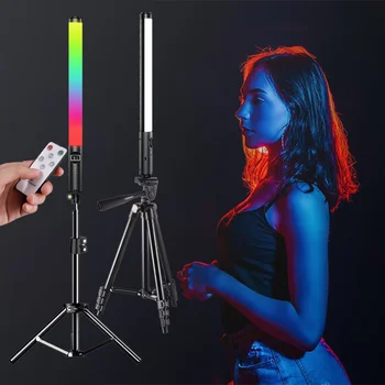 RGB Light Stick Палочка Со штативом Для Вечеринки Красочная светодиодная лампа Заполняющий свет Ручная вспышка Speedlight Фотография Освещение Видео