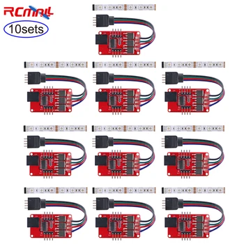 RCmall 10 Комплектов полноцветного Модуля драйвера RGB светодиодной ленты с разъемом постоянного тока + 10 см RGB светодиодной ленты для Arduino OPEN-SMART