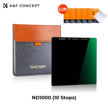 K & F Concept Square ND1000 (10 упоров) 100 x 100 мм Полноцветный ND-фильтр нейтральной плотности С покрытием из оптического стекла Водонепроницаемый