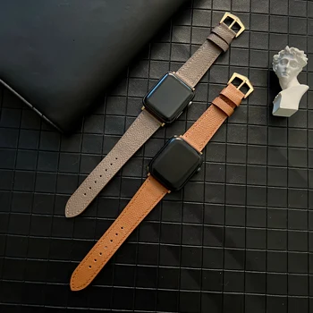 Кожаный ремешок Премиум-класса Для Apple Watch 6 5 4 3 SE 44 мм 42 мм 40 мм Смарт-часы с Одним Браслетом Для iwatch Ultra 49 мм 8 7 45 мм 41 мм