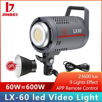 JINBEI LX60 LED Video Light COB Белая версия, Непрерывное Освещение, крепление Bowens Для студийной съемки, Видеозапись в прямом эфире