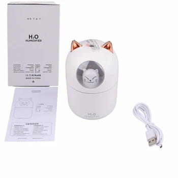 Бесшумный H2O USB Увлажнитель воздуха, диффузор эфирного масла, 300 мл, Ультразвуковой Ароматизатор для домашних животных, холодный Туманообразователь для спальни, дома, автомобиля