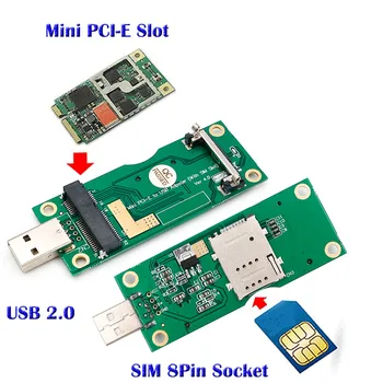 Адаптер Mini PCI-E-USB с разъемом для SIM-карты 8Pin для модуля WWAN/LTE