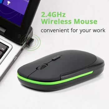 Бесшумная компьютерная мышь Rgonomic 2,4 ГГц ультратонкая беспроводная оптическая мышь Mini USB для ноутбука Macbook, офиса