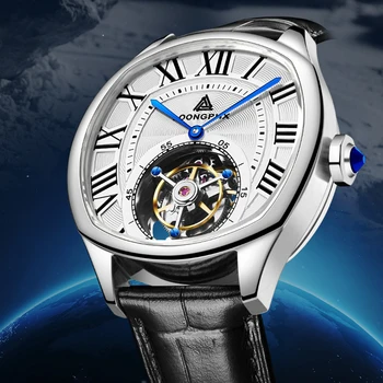 Часы Tourbillon Мужские Роскошные Механические наручные часы с ручным заводом, деловые часы 41 мм, Лидирующий бренд, 28800 миль в час, часы с механизмом LOONGPHX