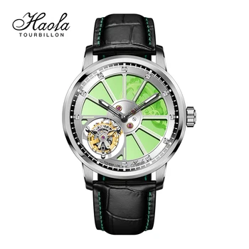 Haofa Люксовый бренд, Механические часы с Настоящим Турбийоном, Мужские Сапфировые часы с механизмом 