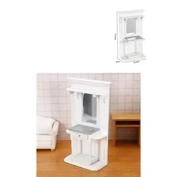 Туалетный столик для кукольного домика, мини-дерево, легкий для микроландшафта, зеркальный шкаф для кукольного домика, туалетный столик