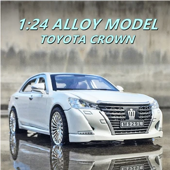 Модели автомобилей Toyota Crown из сплава 1: 24, изготовленные под давлением, и игрушечные транспортные средства, Имитация металлической модели игрушечного автомобиля, коллекция звукового освещения, детский подарок