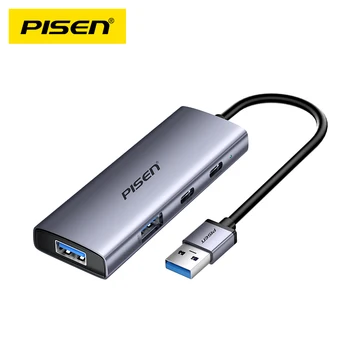 PISEN USB КОНЦЕНТРАТОР USB 3,0 к USB Деконцентратор 4 Порта Мультиразветвитель Для MacBook iPad Pro Док-станция Расширения Ноутбука OTG Аксессуары Для ПК