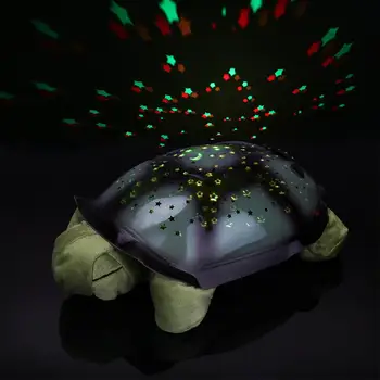 Музыкальная Светодиодная Черепаха Ночник Мигающие Звучащие Звезды Созвездие помощь Лампа для сна мини проектор игрушка