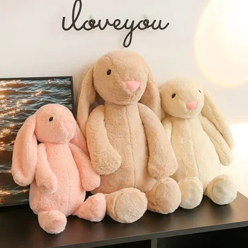 Мягкая игрушка с длинными ушами Кролика, Плюшевая игрушка, Милое животное, Успокаивающие товарищи по играм, Спокойная кукла, подарок на День рождения для детей