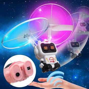 Креативный Мини-Астронавт с подсветкой, Летающая Левитирующая игрушка, Мультяшный Космический полет, Робот, Вращающаяся Игрушка с ощущением Жестов, Подарок для взаимодействия с детьми