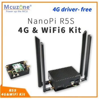 Комплект NanoPi R5S_4G для LTE и wifi6, 4G без драйверов, Intel AX200, 8265C, MT7921k, Debian Andriod Ubuntu LEDE