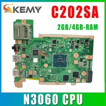 Материнская плата ноутбука C202SA Для ASUS C202SA C202S Материнская плата ноутбука с N3060 2 ГБ/4 ГБ оперативной памяти EMMC-16G Материнская плата